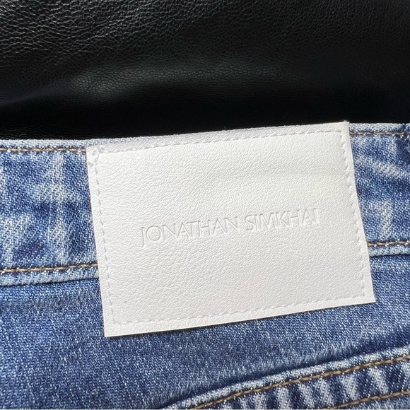 Jonathan Simkhai Jeans Leather Pants Rockstar Biker Indie Hipster Goth Punk - Picture 11 of 14